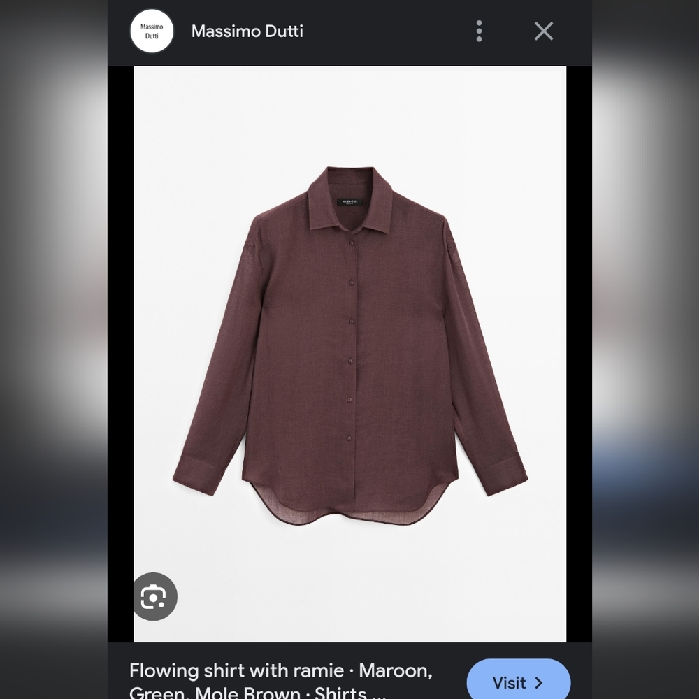 ISO! Massimo Dutti Flowing Ramie Shirt Maroon